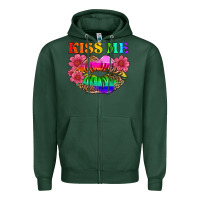 Sports Green lgbtq kiss me Zipper Hoodie - HRA Design Shop