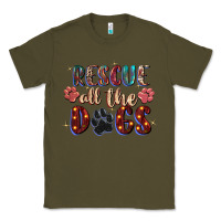 Army Green rescue all the dogs Classic Tee - Zillion Design Studio