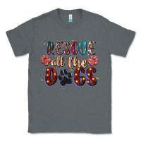 Charcoal Heather rescue all the dogs Classic Tee - Zillion Design Studio