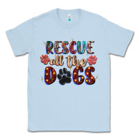 Dusty Blue rescue all the dogs Classic Tee - Zillion Design Studio