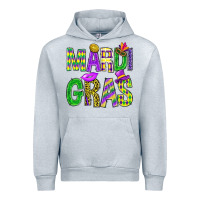 Heather Grey Mardi Gras Carnaval Mask Urban Hoodie - BundleAndBundleShop