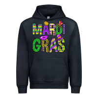Navy Mardi Gras Carnaval Mask Urban Hoodie - BundleAndBundleShop