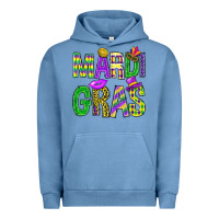 Pigment Pebble Blue Mardi Gras Carnaval Mask Urban Hoodie - BundleAndBundleShop