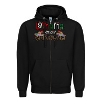 Black la mama mas chingona Zipper Hoodie - CowhideDigitalArt