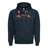 Navy la mama mas chingona Zipper Hoodie - CowhideDigitalArt