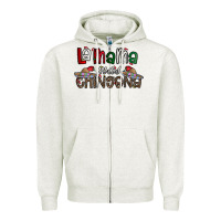 Oatmeal Heather la mama mas chingona Zipper Hoodie - CowhideDigitalArt