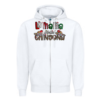 White la mama mas chingona Zipper Hoodie - CowhideDigitalArt