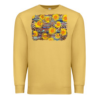 Antique Gold aztec sunflower leopard background Premium Sweatshirt - AdoDesignShop