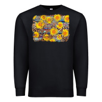 Black aztec sunflower leopard background Premium Sweatshirt - AdoDesignShop