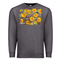 Charcoal Heather aztec sunflower leopard background Premium Sweatshirt - AdoDesignShop
