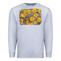Heather Grey aztec sunflower leopard background Premium Sweatshirt - AdoDesignShop