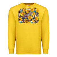 Lemon aztec sunflower leopard background Premium Sweatshirt - AdoDesignShop