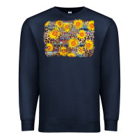 Navy aztec sunflower leopard background Premium Sweatshirt - AdoDesignShop