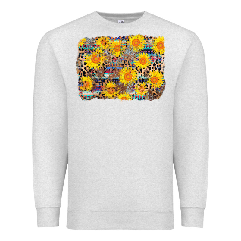 Aztec Sunflower Leopard Background Premium Sweatshirt by AdoDesignShop | Teevron