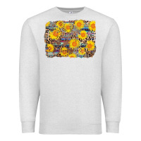 Oatmeal Heather aztec sunflower leopard background Premium Sweatshirt - AdoDesignShop