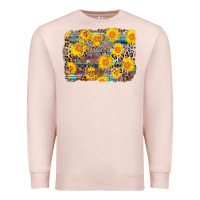 Pale Pink aztec sunflower leopard background Premium Sweatshirt - AdoDesignShop