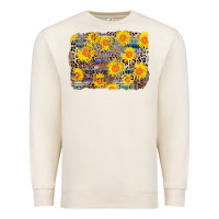 Sandshell aztec sunflower leopard background Premium Sweatshirt - AdoDesignShop
