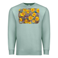 Seafoam aztec sunflower leopard background Premium Sweatshirt - AdoDesignShop