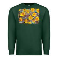 Sports Green aztec sunflower leopard background Premium Sweatshirt - AdoDesignShop