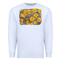 White aztec sunflower leopard background Premium Sweatshirt - AdoDesignShop