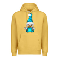 Antique Gold winter gnome with gift Premium Hoodie - NancyCooperArtShop