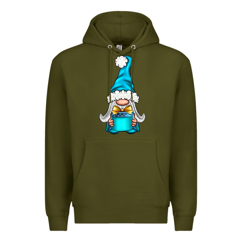Winter Gnome With Gift Premium Hoodie by NancyCooperArtShop | Teevron