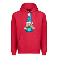 Cardinal winter gnome with gift Premium Hoodie - NancyCooperArtShop
