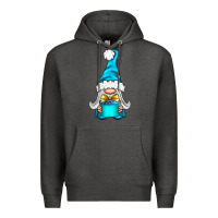 Charcoal Heather winter gnome with gift Premium Hoodie - NancyCooperArtShop