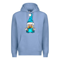 Colony Blue winter gnome with gift Premium Hoodie - NancyCooperArtShop