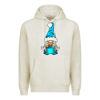 Oatmeal Heather winter gnome with gift Premium Hoodie - NancyCooperArtShop
