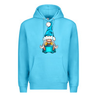 Ocean Blue winter gnome with gift Premium Hoodie - NancyCooperArtShop
