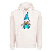 Pale Pink winter gnome with gift Premium Hoodie - NancyCooperArtShop