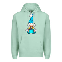 Seafoam winter gnome with gift Premium Hoodie - NancyCooperArtShop