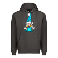 Smoke winter gnome with gift Premium Hoodie - NancyCooperArtShop