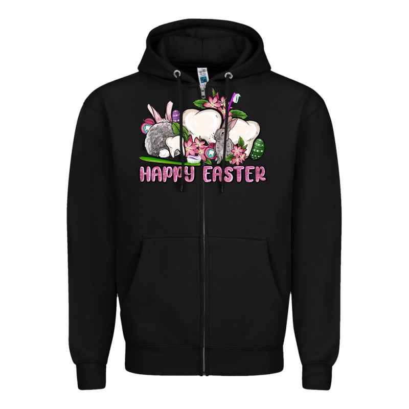 Happy Easter Teeth Zipper Hoodie by OliviaCreatesArt | Teevron