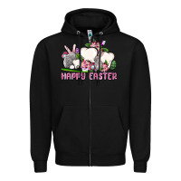 Black Happy Easter teeth Zipper Hoodie - OliviaCreatesArt