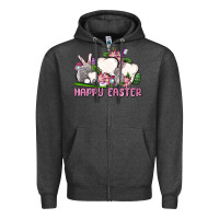 Charcoal Heather Happy Easter teeth Zipper Hoodie - OliviaCreatesArt