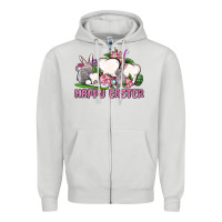 Dove Grey Happy Easter teeth Zipper Hoodie - OliviaCreatesArt