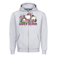 Heather Grey Happy Easter teeth Zipper Hoodie - OliviaCreatesArt