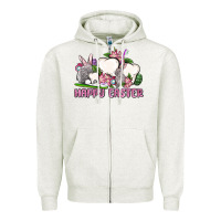 Oatmeal Heather Happy Easter teeth Zipper Hoodie - OliviaCreatesArt
