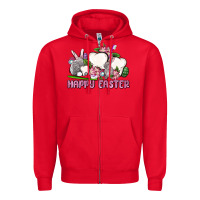 Red Happy Easter teeth Zipper Hoodie - OliviaCreatesArt