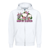 White Happy Easter teeth Zipper Hoodie - OliviaCreatesArt