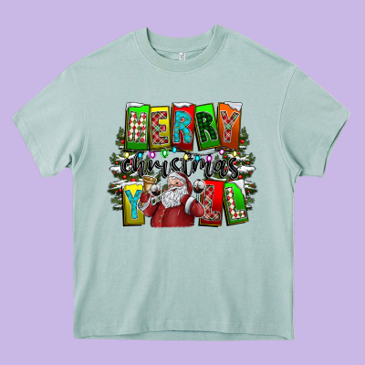 Merry Christmas Yall Heavy Core Tee Designed By Cowhidedigitalart
