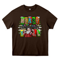 Chocolate Brown merry christmas yall Heavy Core Tee - CowhideDigitalArt