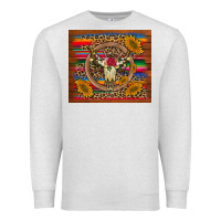 Oatmeal Heather serape sunflowers bull skull background Premium Sweatshirt - Artiststas