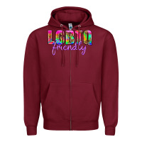 Burgundy lgbtq friendly Zipper Hoodie - HRA Design Shop