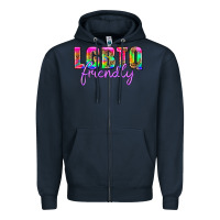 Navy lgbtq friendly Zipper Hoodie - HRA Design Shop