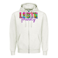 Oatmeal Heather lgbtq friendly Zipper Hoodie - HRA Design Shop