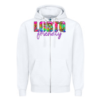 White lgbtq friendly Zipper Hoodie - HRA Design Shop