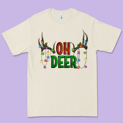 Oh Deer Christmas Premium Tee Designed By Artiststas
